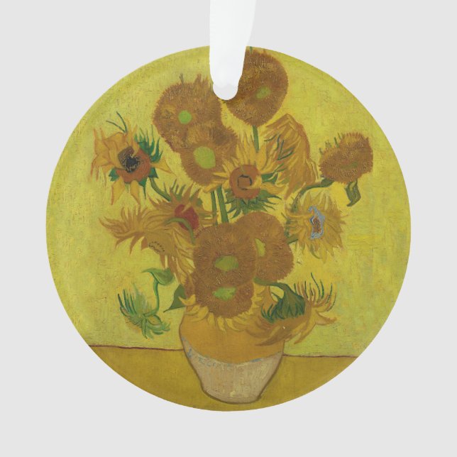 Ornamento Vincent Van Gogh 15 Sunflower Painting (Frente)
