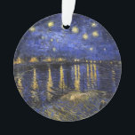 Ornamento Vincent Van Gogh Starry Night Sobre O Ródano<br><div class="desc">Vincent Van Gogh Starry Night Over the Rhone Starry Night Over the Rhone (setembro de 1888) é uma das pinturas de Arles de Vincent van Gogh à noite em Arles. Foi pintado em um ponto na margem do Rio Rhone que era apenas uma caminhada de um ou dois minutos da...</div>