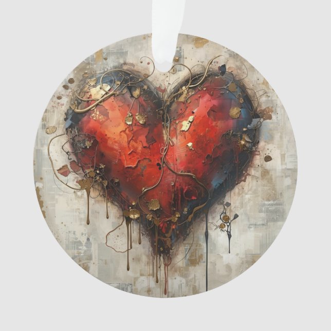 Ornamento Vintage Abstract Hearts - Acrylic Ornament  (Frente)