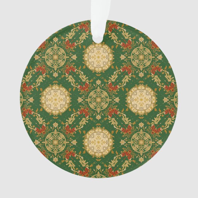 Ornamento Vintage Christmas Pattern - Acrylic Ornament (Frente)