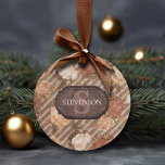 Ornamento Vintage Copper Spice Rosa | Família russa personal<br><div class="desc">Elegância robusta! Antigos rosas de cor de laranja e pêssego pintados manualmente, em um formato simples e sofisticado o suficiente para trazer apenas um pop de cor, mantendo uma vibração moderna minimalista. Da coleção "Vintage Rosa", esse design apresenta uma paleta natural e terrestre com rosas artísticos com tema rústico, mas...</div>