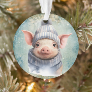 Ornamento Vintage country cute Pig Christmas