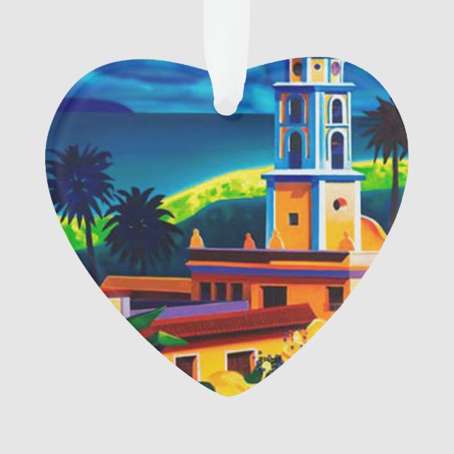 Ornamento Vintage Cuba Viagem (Frente)