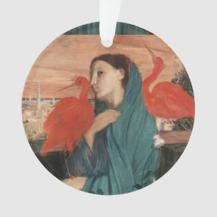 Ornamento Vintage Edgar Degas Jovem Mulher com Íbis Arte