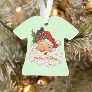 Ornamento Vintage jolly Papai Noel Merry Christmas retro