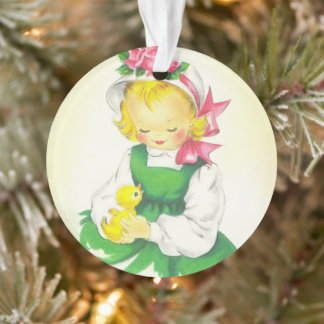 Ornamento Vintage Little Girl Retro Cuide