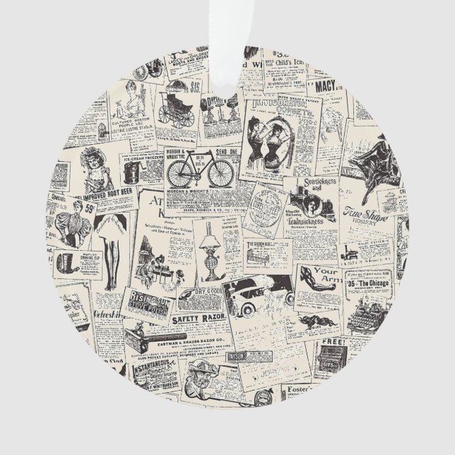 Ornamento Vintage Newspaper  (Frente)