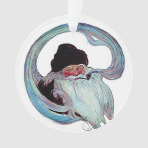 Ornamento Vintage Papai Noel que fuma uma tubulação