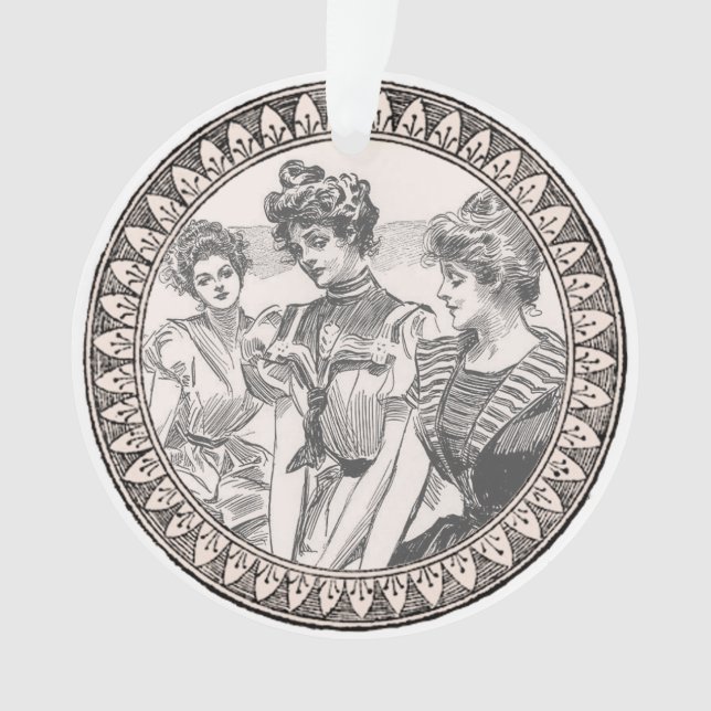 Ornamento Vintage Romance Casal: Antigos Rosas Apaixonados G (Frente)