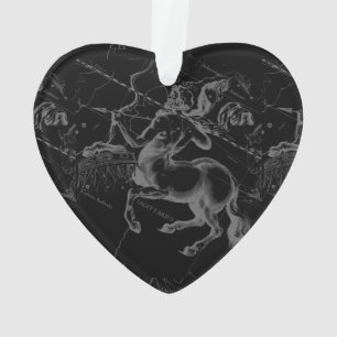 Ornamento Vintage Sagittarius Constelação Negra Hevelius