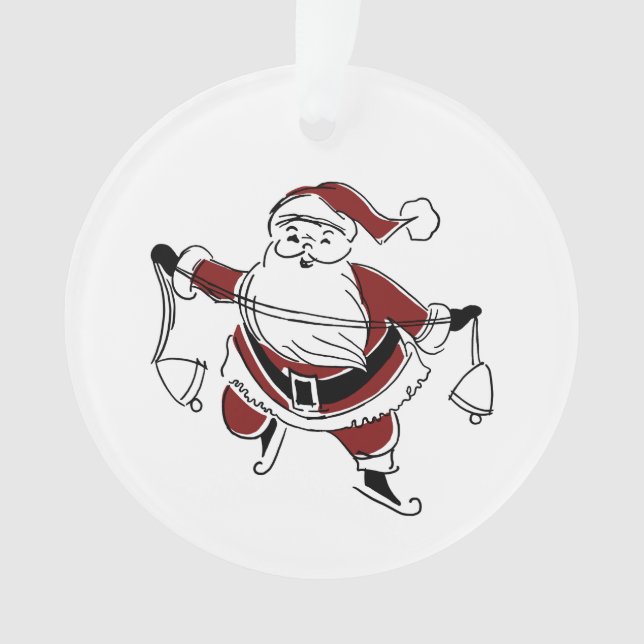Ornamento Vintage Santa Acrylic Christmas Ornament (Frente)