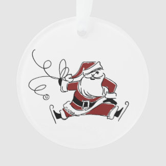 Ornamento Vintage Skating Santa Christmas Ornament