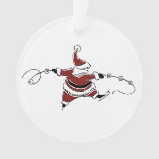 Ornamento Vintage Skating Santa Christmas Ornament