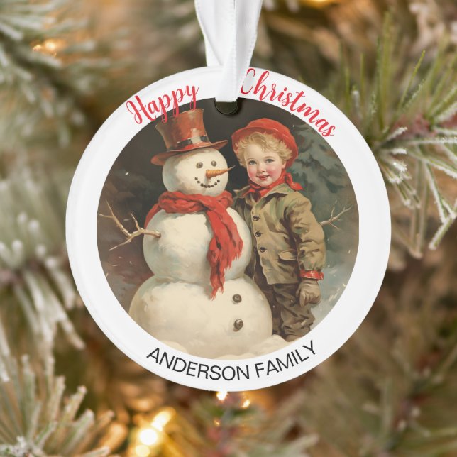 Ornamento Vintage Snowman Christmas (Árvore)