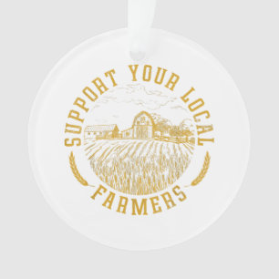 Ornamento Vintage Suporta Seus Agricultores Locais Fazendo A