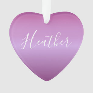 Ornamento Violeta Roxa e Script Branco Personalizado