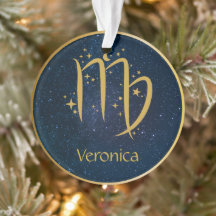 Virgo símbolo Maiden zodiac dourado personalizado