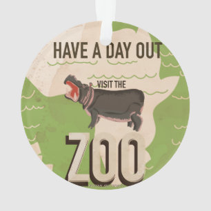 Ornamento Visite A Poster Da Viagens vintage De Zoo.