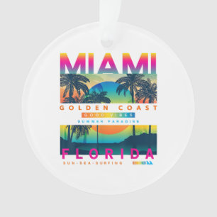 Ornamento Visto Miami Florida T shirts Miami Colorful Sunris