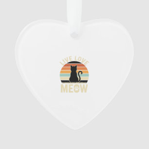 Ornamento Viva Ame Gato Antigo Design de Pôr do Sol_1