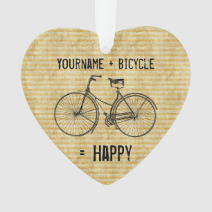 Ornamento Você mais a bicicleta iguala o amarelo antigo