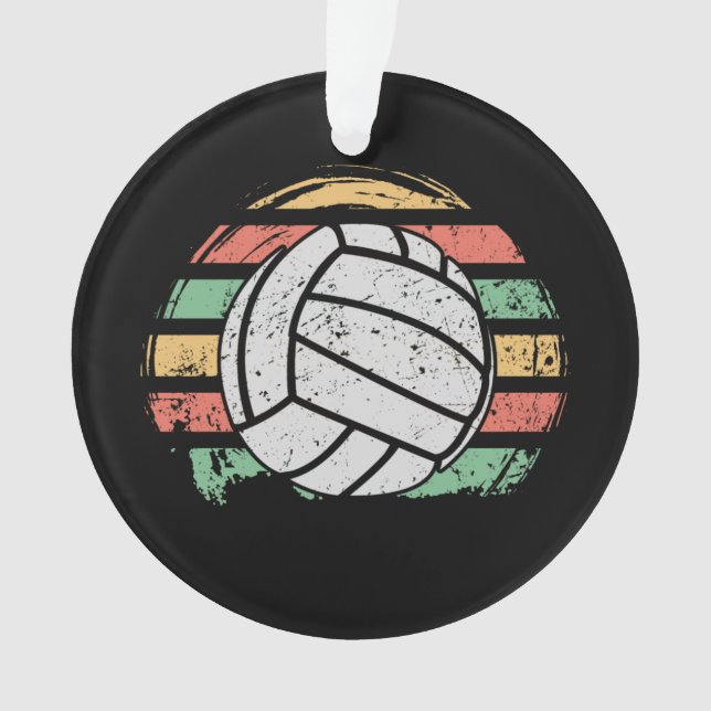 Ornamento Voleibol de Retro Vintage (Frente)