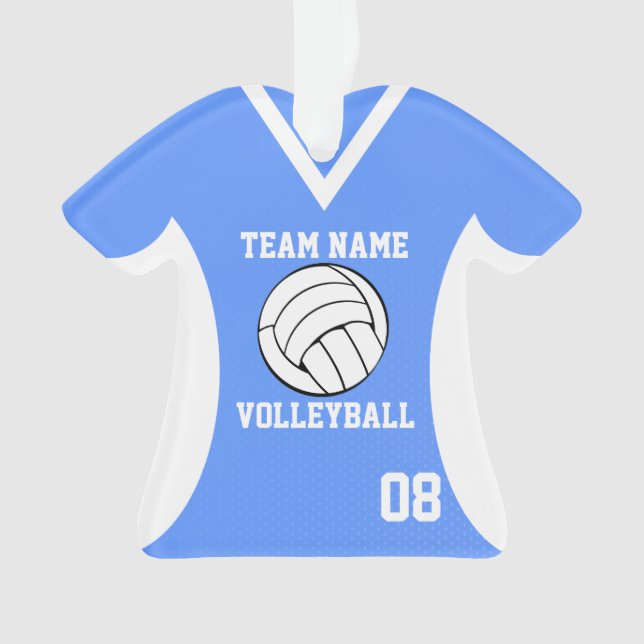 Ornamento Voleibol Sports Jersey Blue com foto (Frente)