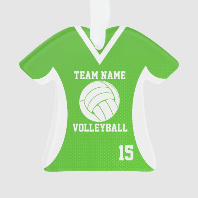 Ornamento Voleibol Sports Jersey Green com foto (Frente)