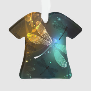 Ornamento Voo luminoso verde de libélula