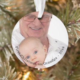 Ornamento Vovô Primeiro Natal Foto Personalizada