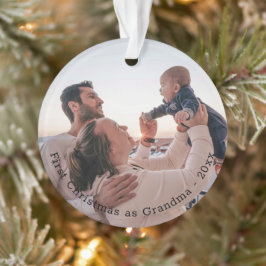 Ornamento Vovó Primeiro Natal Foto Personalizada