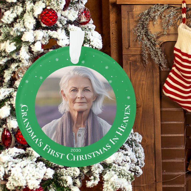 Ornamento Vovó Primeiro Natal no Céu (Criador carregado)