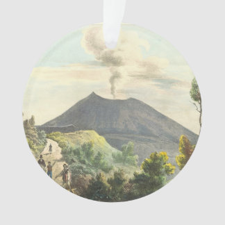 Ornamento Vulcão ativo do Vesúvio Nápoles 1832 Italia