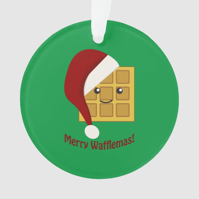Ornamento Wafflemas de Natal da feliz (Frente)