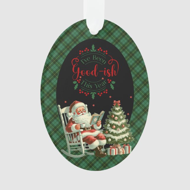 Ornamento Wallace Caça Natal Tártan Escocês (Frente)