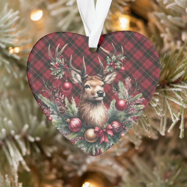 Ornamento Wallace Red Weathered  Scottish Tartan Christmas (Árvore)
