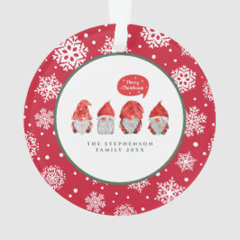 Ornamento Watercolor Gnome Santas Espalhando Natal Cheque