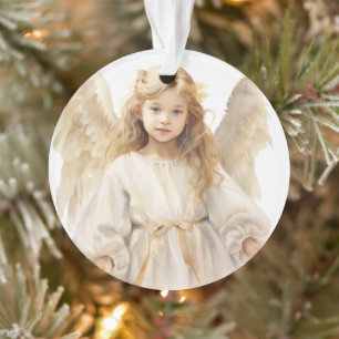 Ornamento Watercolor Little Girl Angel
