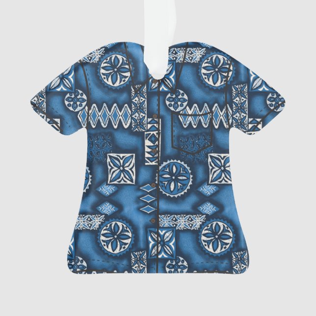 Ornamento Wave Warrior Havaiano - Camisa Primitiva Tapa Aloh (Frente)