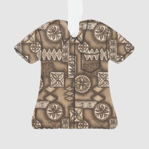 Ornamento Wave Warrior Havaiano - Camisa Primitiva Tapa Aloh
