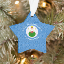 Ornamento Welsh Angel Hanukkah Flag Personalizado