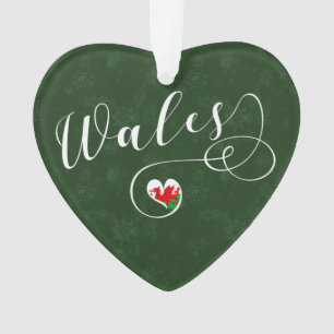Ornamento Welsh Flag In Heart (País De Gales)