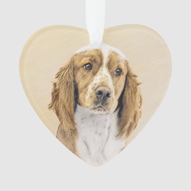 Ornamento Welsh Springer Spaniel Painting - Arte Original De (Frente)