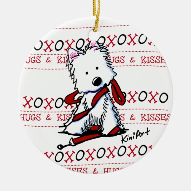 Ornamento Westie Hugs & Kisses (Frente)