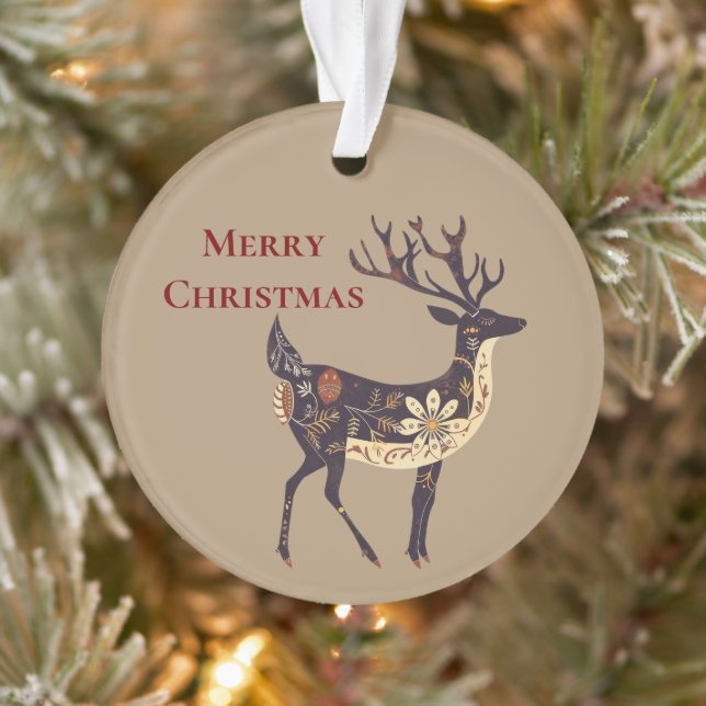 Ornamento Whimsical Brown Deer Christmas (Árvore)