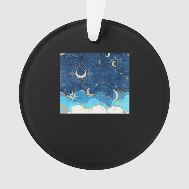 Ornamento Whimsigoth Clouds Sun Moon Witchy Classic (Frente)