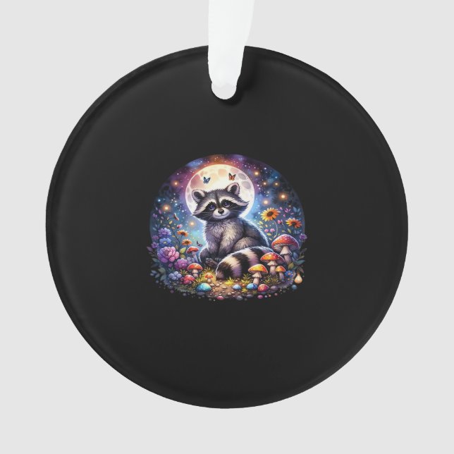 Ornamento Whimsigoth Raccoon Por Luz Da Lua, Ventilador Colo (Frente)