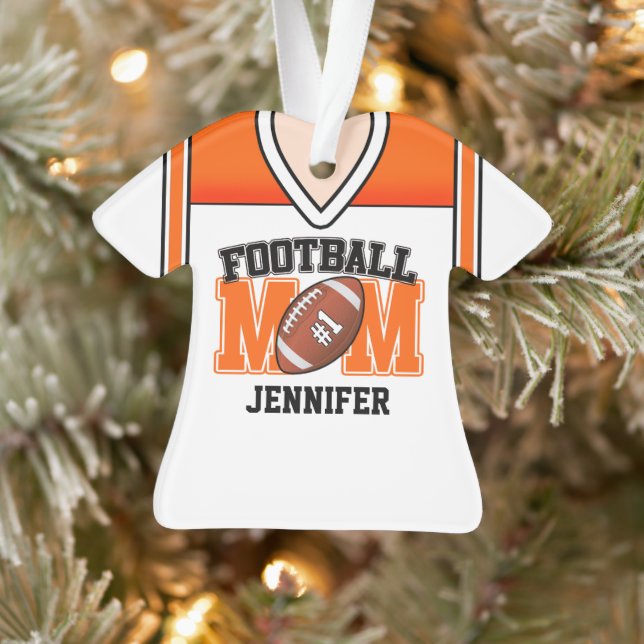 Ornamento White/Orange/Black Football Mãe Jersey (Árvore)