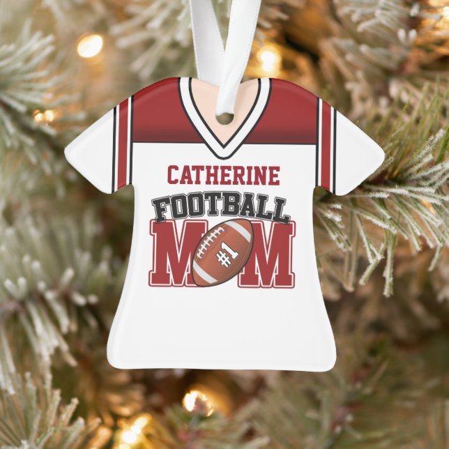 Ornamento White/Red Football Mãe Jersey (Árvore)