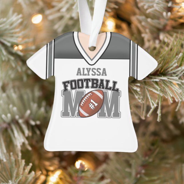 Ornamento White/Silver/Black Football Mãe (Árvore)